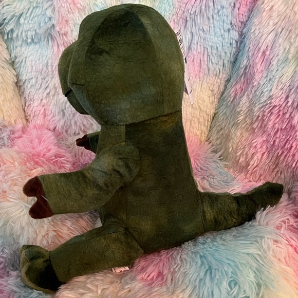 Green Dinosaur 9.5”x11” Stuffed Animal * Handsome & Personable Smile with Teeth - Picture 11 of 13